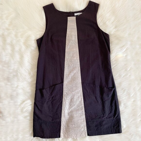 Birds of North America Blue Cream Cotton Mod Mini Shift Sleeveless Dress - Picture 1 of 7